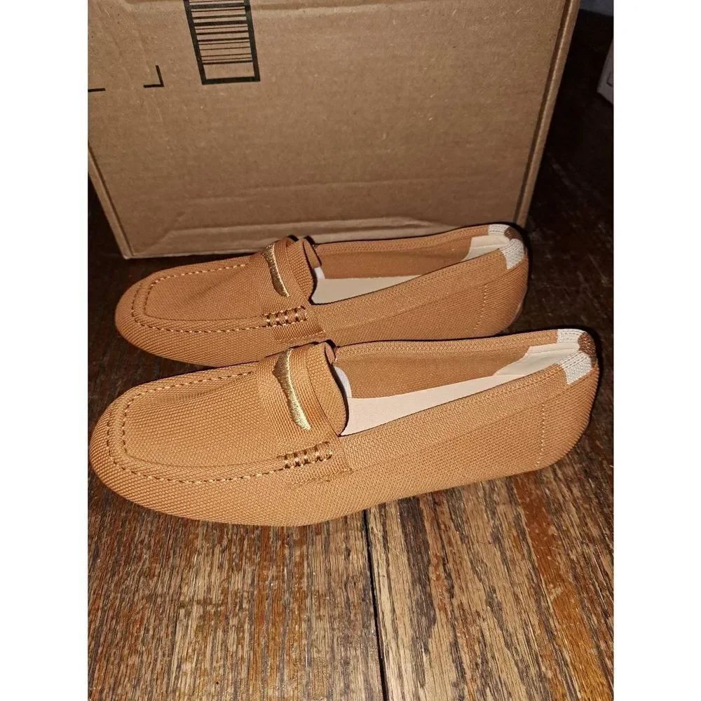 New Size 10-10.5 Brown Slip On Loafers Casual Shoes Comfortable - Picture 3 of 4